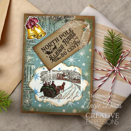 Creative Expressions Taylor Made Journals A Vintage Christmas 6 in x 8 in Clear Stamp Set