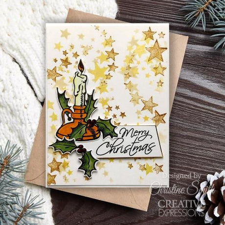 Creative Expressions Taylor Made Journals Seasons Greetings 6 in x 8 in Clear Stamp Set