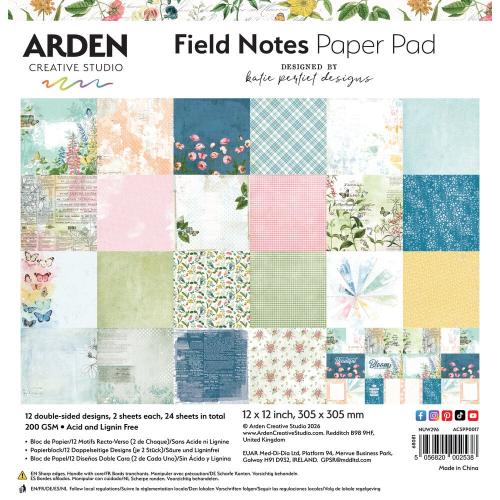 Arden Creative Studio Field Notes 12x12 Inch Paper Pad (ACSPP0017) - Postage as per Actual