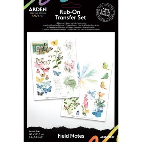 Arden Creative Studio Field Notes 6x8 Inch Rub-On Transfer Set (ACSRO0007)