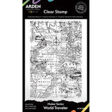 Arden Creative Studio Maker Series 4x6 Inch Background Stamp Set World Traveler by Katie Pertiet (ACSCS0028)