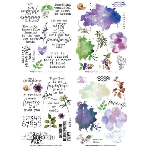 TEXT(ures) Beneath the Brambles 6x8 Inch Rub-On Transfer Set (8pcs) (TEXRO0001)