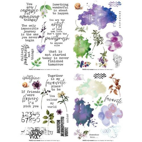 TEXT(ures) Beneath the Brambles 6x8 Inch Rub-On Transfer Set (8pcs) (TEXRO0001)