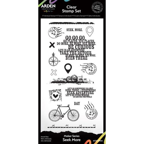 Arden Creative Studio Maker Series 4x8 Inch Clear Stamp Set Seek More by Katie Pertiet (ACSCS0025)