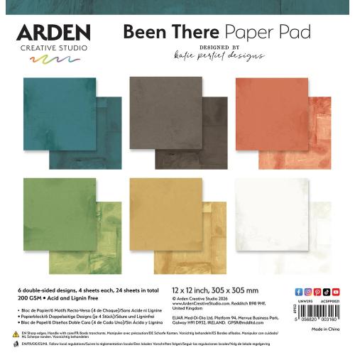 Arden Creative Studio Been There Solids 12x12 Inch Paper Pad by Katie Pertiet (ACSPP0021)- Postage as per Actual