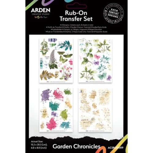 Arden Creative Studio Garden Chronicles 6x8 Inch Rub-On Transfer Set by Katie Pertiet (ACSRO0009)