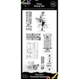 Arden Creative Studio Maker Series 4x8 Inch Clear Stamp Set Chronicle Remnants by Katie Pertiet (ACSCS0031)