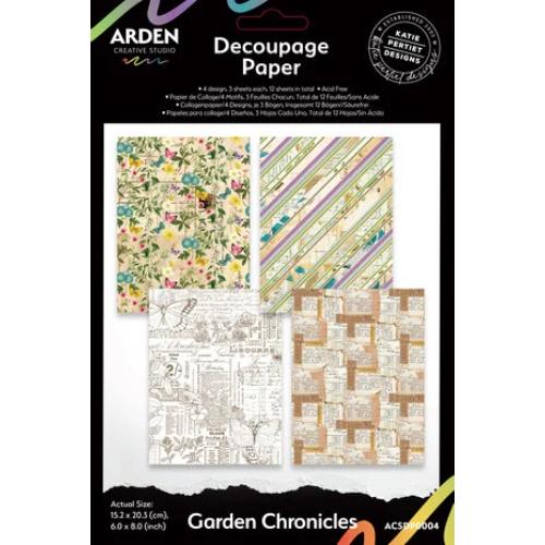 Arden Creative Studio Garden Chronicles 6x8 Inch Decoupage Paper (12pcs) by Katie Pertiet (ACSDP0004)