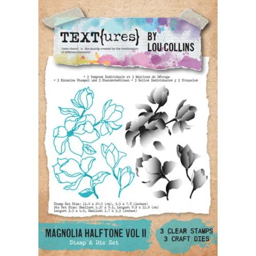TEXT(ures) Dragonfly Dreams Stamp & Die Set Magnolia Halftone Vol II by Lou Collins (TEXDS0001)