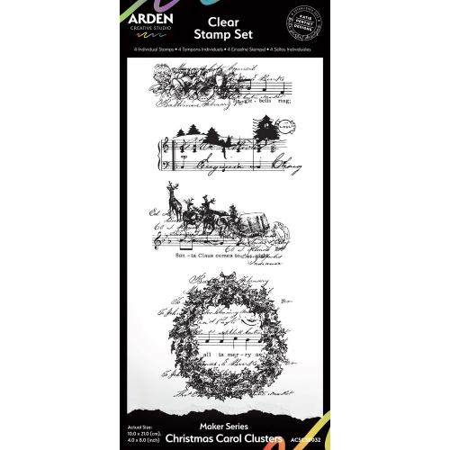 Arden Creative Studio Maker Series 4x8 Inch Clear Stamp Set Christmas Carol Clusters by Katie Pertiet (ACSCS0032)