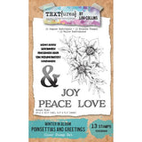 TEXT(ures) Winter in Bloom 4x6 Inch Clear Stamp Set Poinsettias and Greetings by Lou Collins (TEXCS0006)