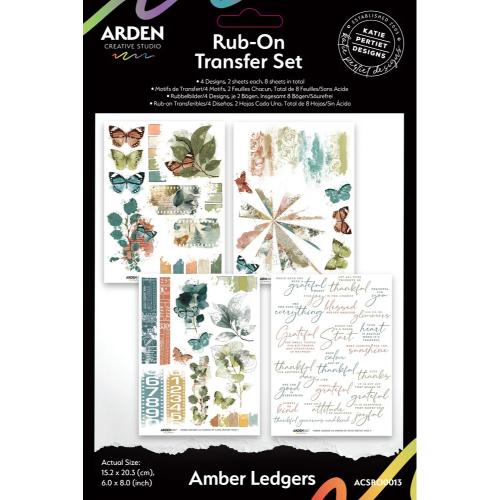 Arden Creative Studio Amber Ledgers 6x8 Inch Rub-On Transfer Set by Katie Pertiet (ACSRO0013)