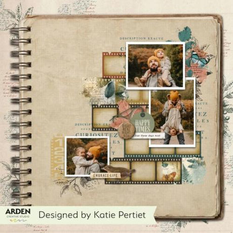 Arden Creative Studio Maker Series 4x8 Inch Clear Stamp Set Typecast Bits by Katie Pertiet (ACSCS0038)
