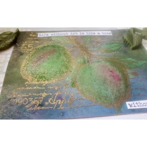 IndigoBlu - Rubber Stamp - Apples A6 Red Rubber Stamp by Kay Halliwell-Sutton