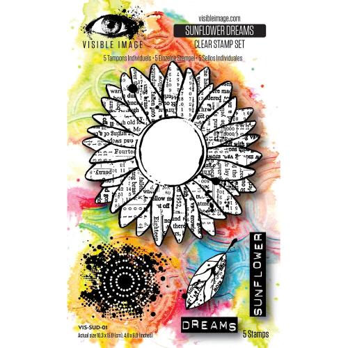 Visible Image Grunge Florals 4x6 Inch Stamp Set Sunflower Dreams (VIS-SUD-01)
