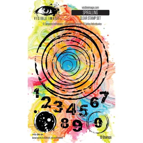 Visible Image Grunge Florals 4x6 Inch Stamp Set Spiralling (VIS-SPI-01)