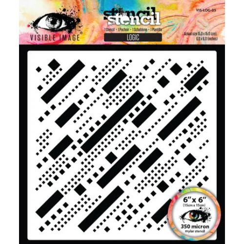 Visible Image Grunge Florals 6x6 Inch Stencil Logic (VIS-LOG-03)