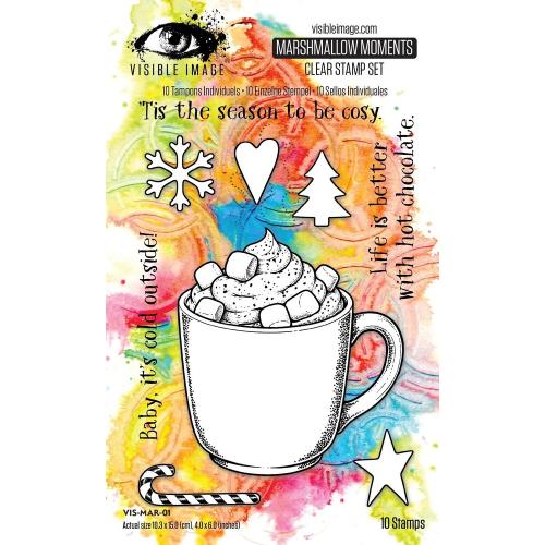 Visible Image Christmas Wrapped Up 4x6 Inch Stamp Set Marshmallow Moments by Mark Alexander (VIS-MAR-01)