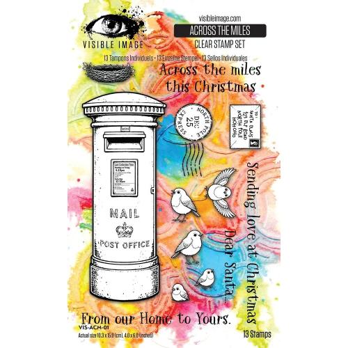 Visible Image Christmas Wrapped Up 4x6 Inch Stamp Set Across The Miles by Mark Alexander (VIS-ACM-01)