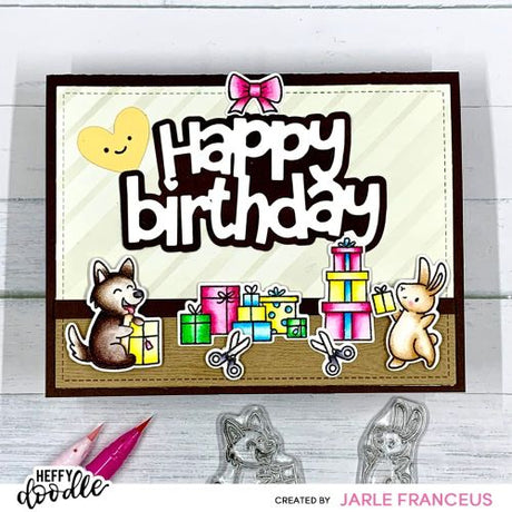 Heffy Doodle Happy Birthday Jumbo Sentiment Dies