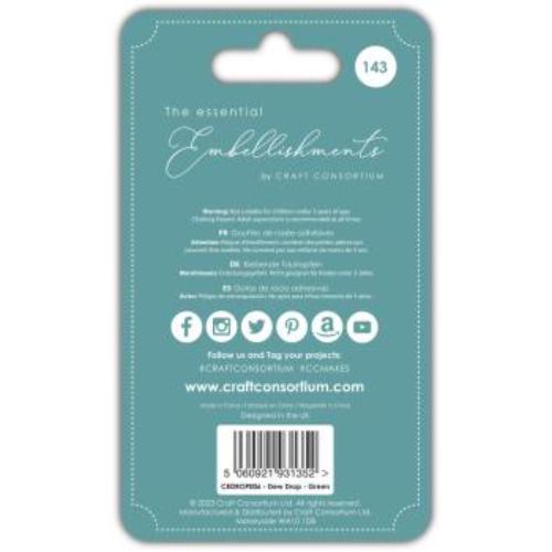 Craft Consortium Essential Adhesive Dew Drops 143/Pkg Green