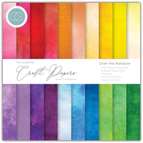 Craft Consortium Essential Craft Papers 6x6 Inch Paper Pad Over the Rainbow