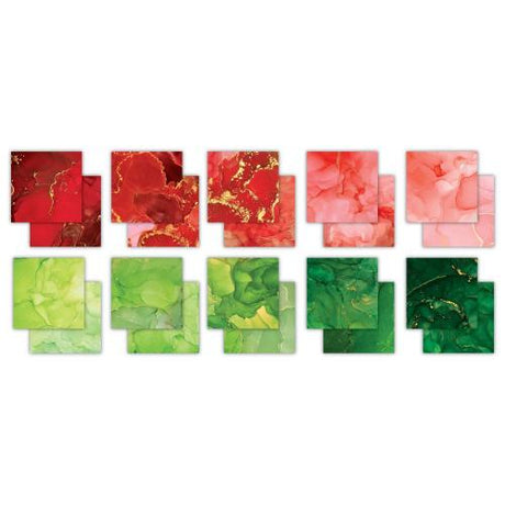 Craft Consortium Double-Sided Paper Pad 12"X12" 30/Pkg Ink Drops - Festive - Postage as per Actual