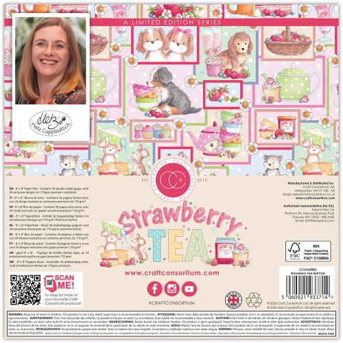 Craft Consortium Strawberry Tea 8x8 Inch Premium Paper Pad (CCLPAD002)