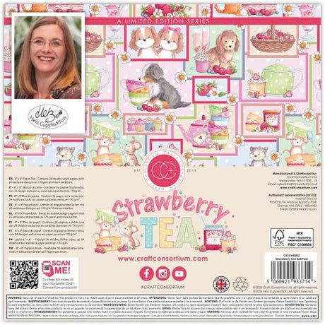 Craft Consortium Strawberry Tea 8x8 Inch Premium Paper Pad (CCLPAD002)