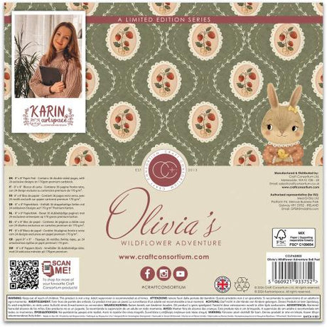 Craft Consortium Olivia's Wildflower Adventures 8x8 Inch Premium Paper Pad (CCLPAD003)