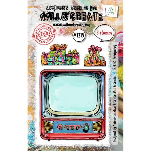 Aall And Create A7 Photopolymer Clear Stamp Set Retro Treasures