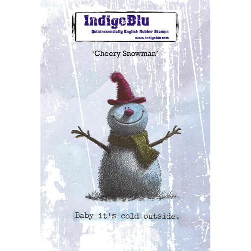 IndigoBlu Cheery Snowman A6 Red Rubber Stamp (IND1576)