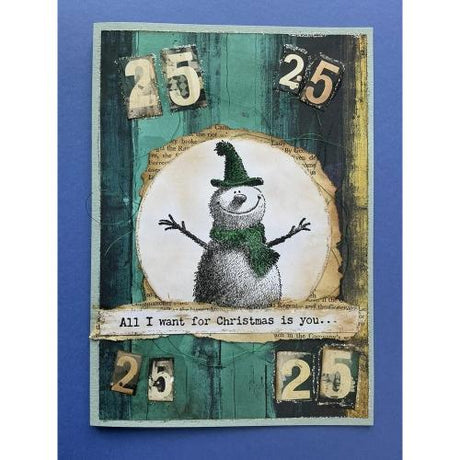 IndigoBlu Cheery Snowman A6 Red Rubber Stamp (IND1576)
