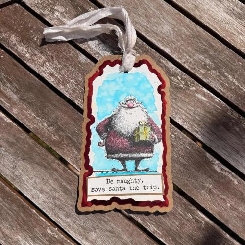 IndigoBlu Cheery Santa A6 Red Rubber Stamp (IND1577)