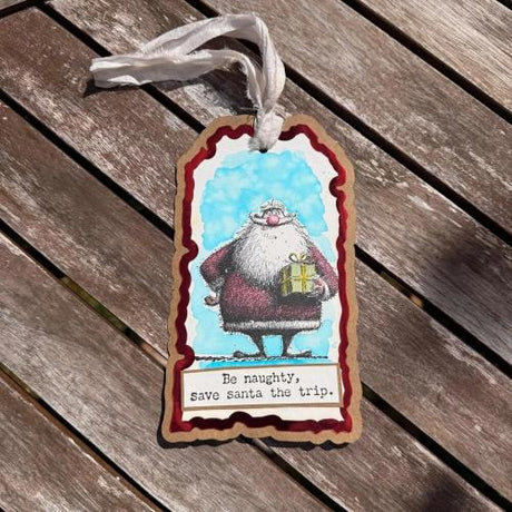 IndigoBlu Cheery Santa A6 Red Rubber Stamp (IND1577)