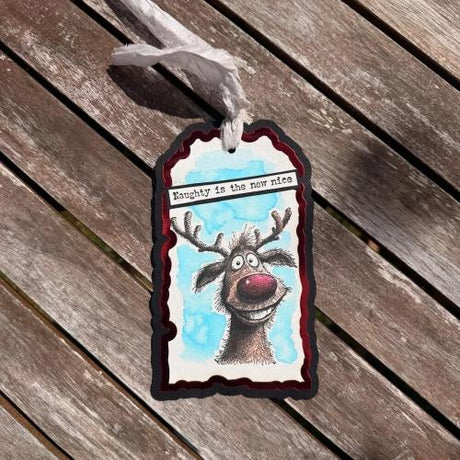 IndigoBlu Cheery Reindeer A6 Red Rubber Stamp (IND1578)