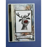 IndigoBlu Cheery Reindeer A6 Red Rubber Stamp (IND1578)