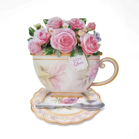 Katy Sue Designs Teacup Bouquet Card Making Kit (17-10101TEA) - Postage as per Actual