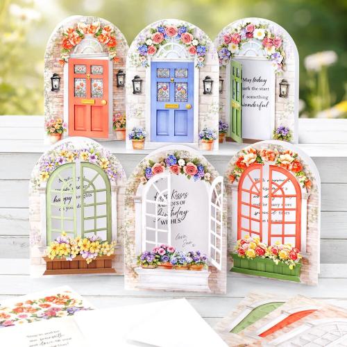 Katy Sue Designs Arched Floral Windows & Doors Card Making Kit (17-10102WIN) - Postage as per Actual
