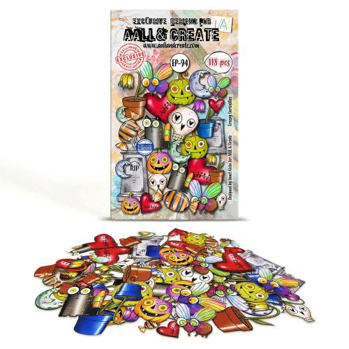 Aall and Create Skulls & Spells A6 Ephemera Die-Cuts Creepy Curiosities by Janet Klein (118pcs) (AALL-EP-094)