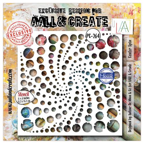 Aall and Create Through the Lens 6x6 Inch Stencil Center Spin by Soizic (AALL-PC-264)