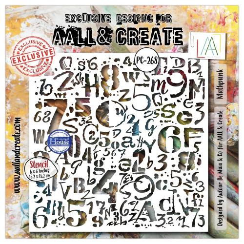Aall and Create Typestorm Mathpunk 6x6 Inch Stencil Mathpunk by Autour De Mwa & Co (AALL-PC-268)