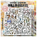 Aall and Create Typestorm Mathpunk 6x6 Inch Stencil Mathpunk by Autour De Mwa & Co (AALL-PC-268)