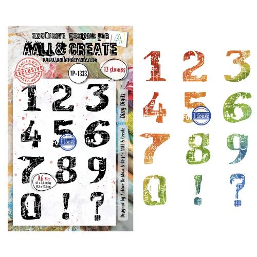 Aall and Create Scribble Away A6 Stamp Sets Dizzy Digits by Autour De Mwa & Co (AALL-TP-1333)