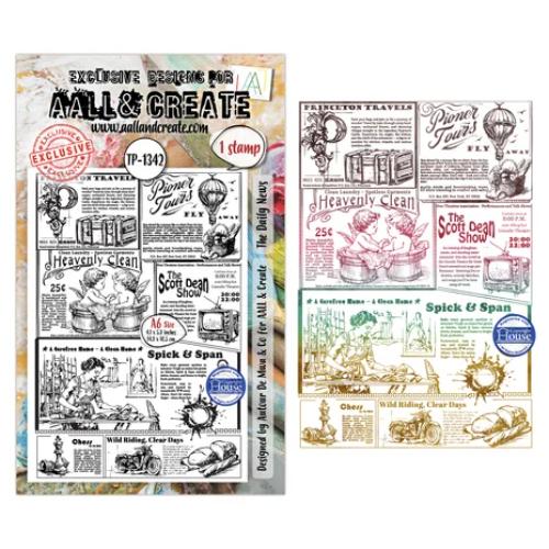 Aall and Create Geometric Gazette A6 Stamp Sets The Daily News by Autour De Mwa & Co (AALL-TP-1342)