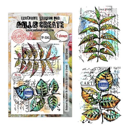 Aall and Create Hearted Nature A6 Stamp Sets Still Green by Autour De Mwa & Co (AALL-TP-1345)