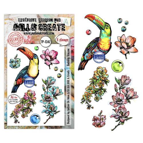 Aall and Create Hearted Nature A6 Stamp Sets Bubbly Toucan by Autour De Mwa & Co (AALL-TP-1347)