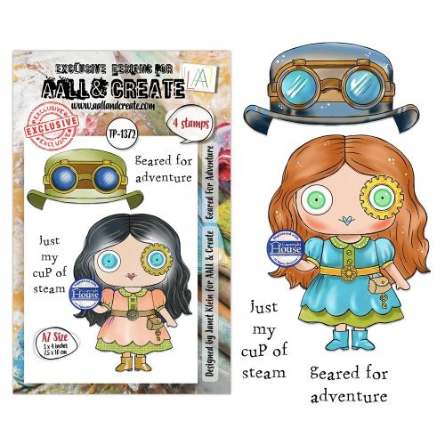 Aall and Create Steam & Wonder A7 Stamp Sets Geared For Adventure by Janet Klein (AALL-TP-1372)