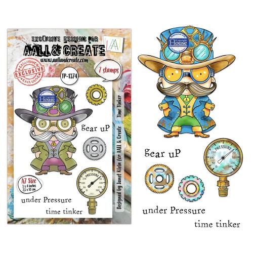Aall and Create Steam & Wonder A7 Stamp Sets Time Tinker by Janet Klein (AALL-TP-1374)