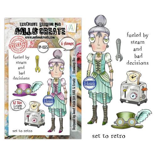 Aall and Create Steam & Wonder A7 Stamp Sets Steaming Dee by Janet Klein (AALL-TP-1375)